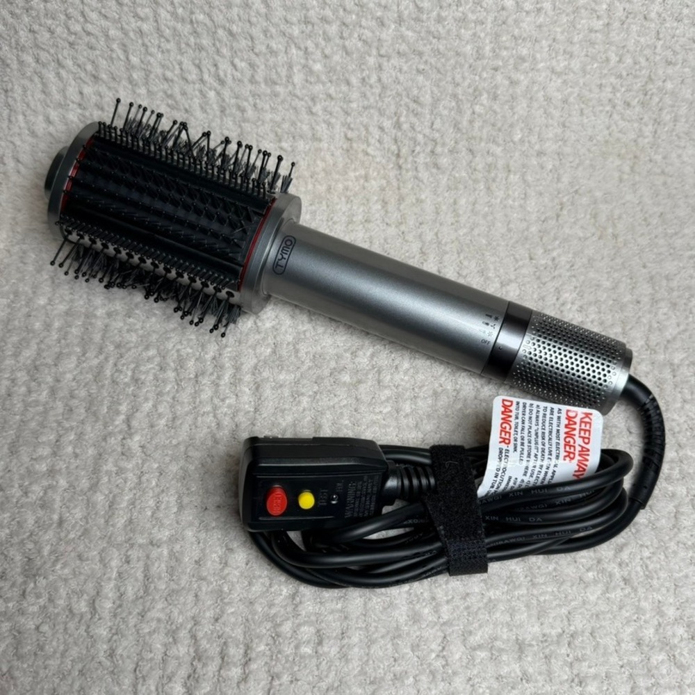 TYMO Hot Air Brush Volumizer Hair Dryer Styler Silver HC303B 1100W WORKS!